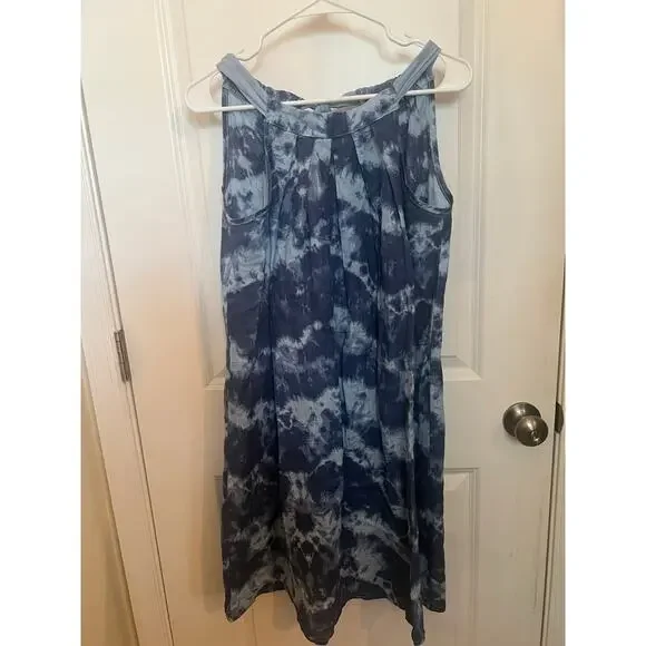 Bellambra Dresses Bellambra Womens Linen Blue Tie Dye Italy